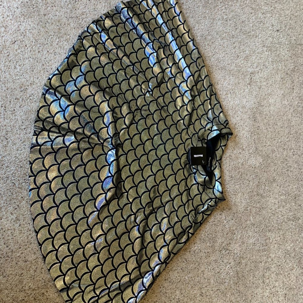 Blackmilk Mermaid Cheerleader Skirt Silver M
